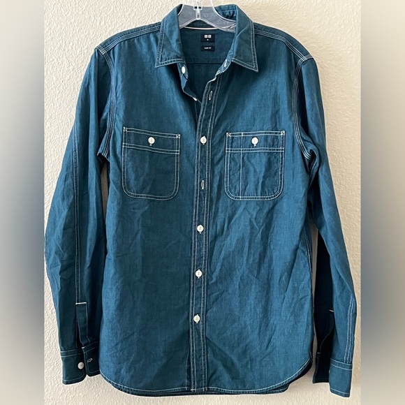 Uniqlo Other - Uniqlo Men’s Teal Oxford-Fit Long Sleeve Shirt Size M